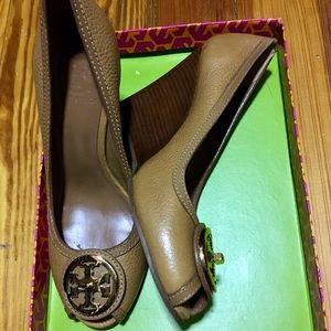 Tory Burch Peep Toe Wedges